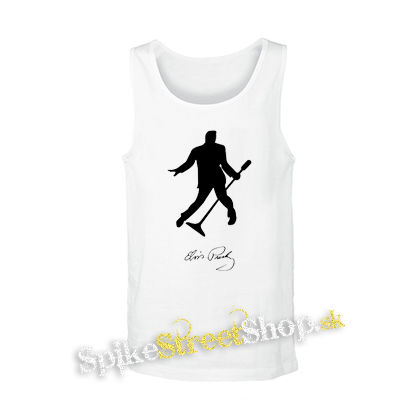 ELVIS PRESLEY - Silhouette Signature - biele pánske tielko