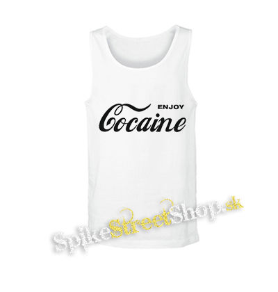 ENJOY COCAINE - biele pánske tielko