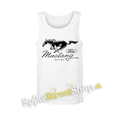 FORD MUSTANG - Horse Logo American Muscle - biele pánske tielko
