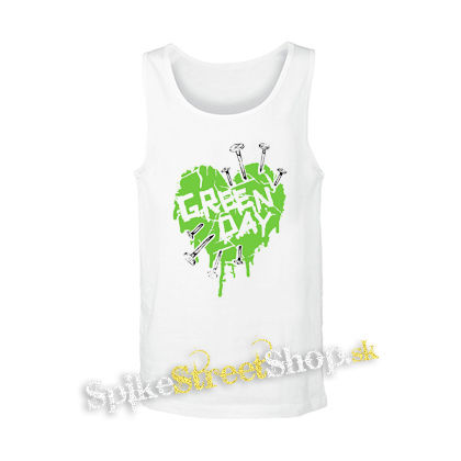 GREEN DAY - Green Heart - biele pánske tielko