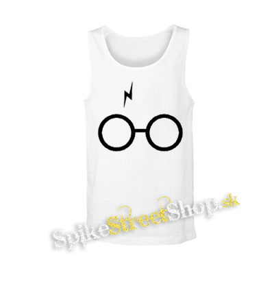 HARRY POTTER - Glasses Crest - biele pánske tielko