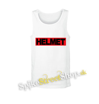 HELMET - Logo Red White - biele pánske tielko