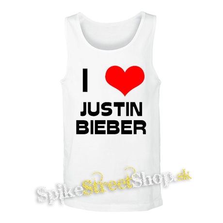 I LOVE JUSTIN BIEBER - biele pánske tielko