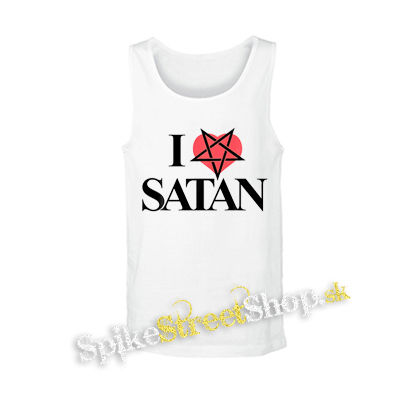 I LOVE SATAN - Pentagram Heart - biele pánske tielko