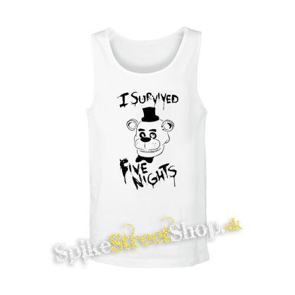 I SURVIVED FIVE NIGHTS AT FREDDY´S PIZZERIA - biele pánske tielko