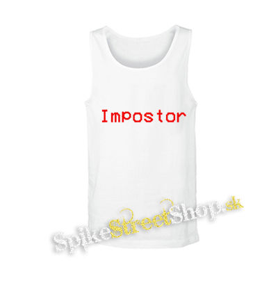 IMPOSTOR - Among Us Red Slogan - biele pánske tielko