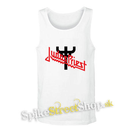 JUDAS PRIEST - Classic Logo Cross Symbol - biele pánske tielko