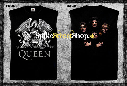 QUEEN - Logo & Band - čierne pánske tričko bez rukávov