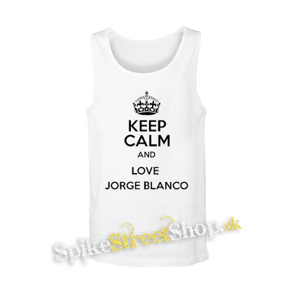 KEEP CALM AND LOVE JORGE BLANCO - biele pánske tielko