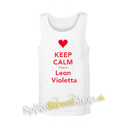 KEEP CALM I LOVE LEON VIOLETTA - biele pánske tielko