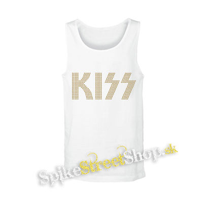 KISS - Gold Logo - biele pánske tielko