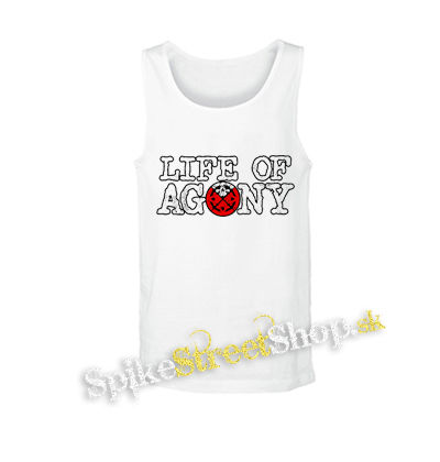 LIFE OF AGONY - Logo - biele pánske tielko