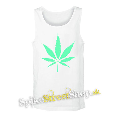 MARIHUANA - Green Leaf - biele pánske tielko