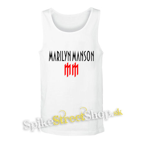 MARILYN MANSON - Logo Crest - biele pánske tielko