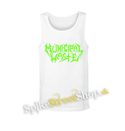 MUNICIPAL WASTE - Logo Green - biele pánske tielko