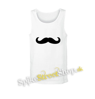 MUSTACHE - biele pánske tielko