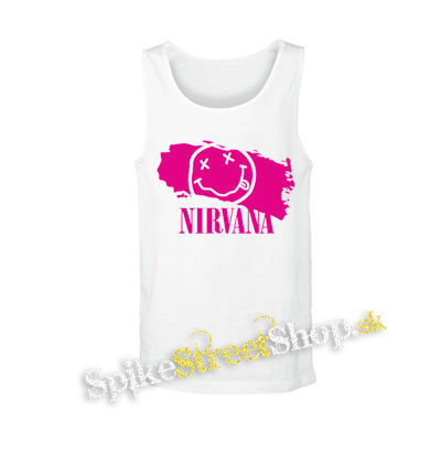 NIRVANA - Pink - biele pánske tielko