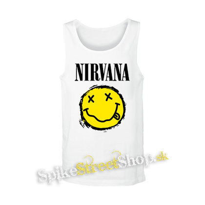 NIRVANA - Yellow Black Smile - biele pánske tielko