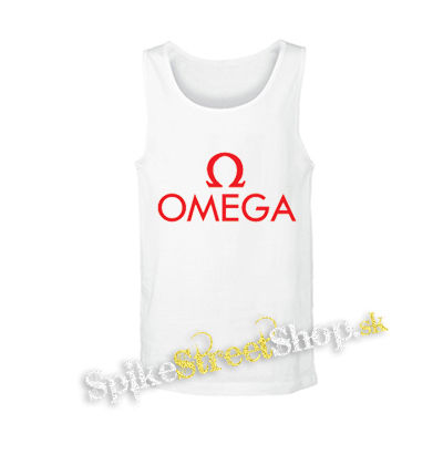 OMEGA - Red Logo - biele pánske tielko