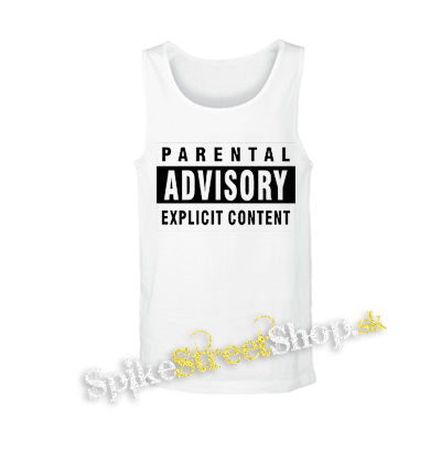 PARENTAL ADVISORY EXPLICIT CONTENT - Logo - biele pánske tielko