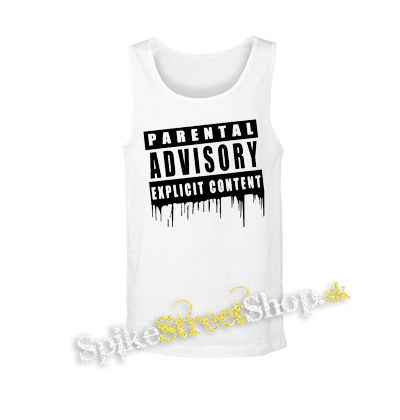 PARENTAL ADVISORY EXPLICIT CONTENT - biele pánske tielko