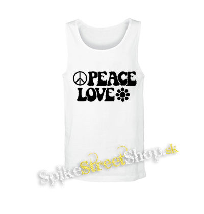 PEACE LOVE - biele pánske tielko