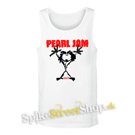 PEARL JAM - Alive Red Black - biele pánske tielko