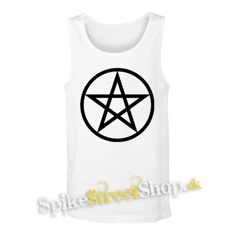 PENTAGRAM - Kladný - biele pánske tielko
