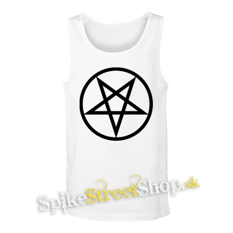 PENTAGRAM - Záporný - biele pánske tielko