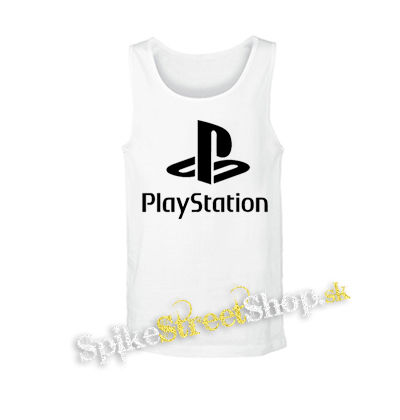PLAYSTATION - Logo - biele pánske tielko