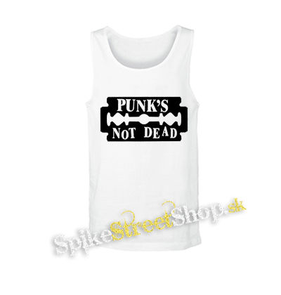 PUNKS NOT DEAD - Žiletka - biele pánske tielko