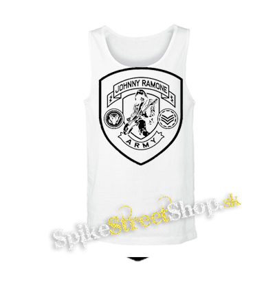 RAMONES - Johnny Ramone Army Logo - biele pánske tielko