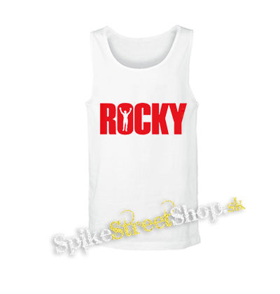 ROCKY - Red Rocky Balboa Movie Logo - biele pánske tielko