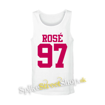 ROSÉ 97 - Pink Logo - biele pánske tielko