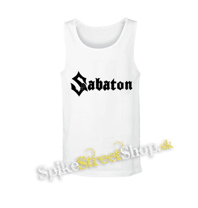 SABATON - Logo CIERNE - biele pánske tielko