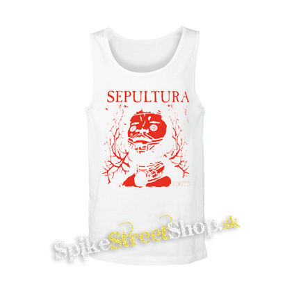 SEPULTURA - Roots Bloody Red - biele pánske tielko