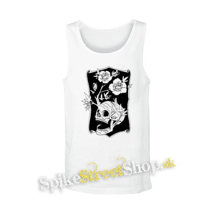 SKULL FLOWER - biele pánske tielko