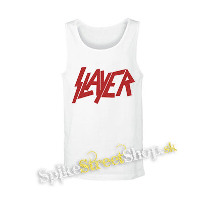 SLAYER - Red Logo - biele pánske tielko