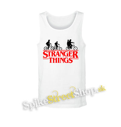 STRANGER THINGS - Bicycle Gang - biele pánske tielko