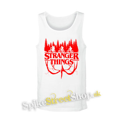 STRANGER THINGS - Logo Flip - biele pánske tielko