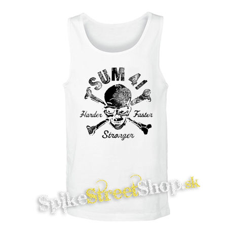 SUM 41 - Skull & Bones - biele pánske tielko