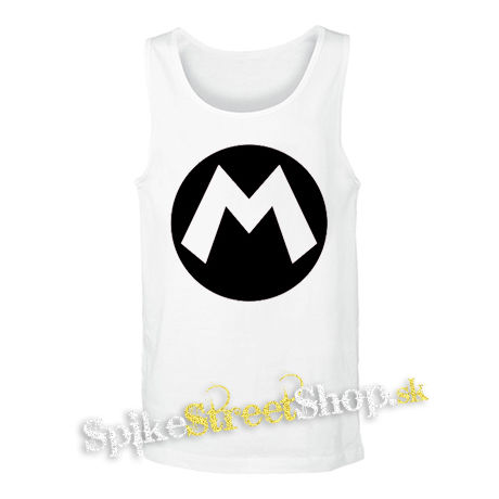 SUPER MARIO - Logo Crest - biele pánske tielko