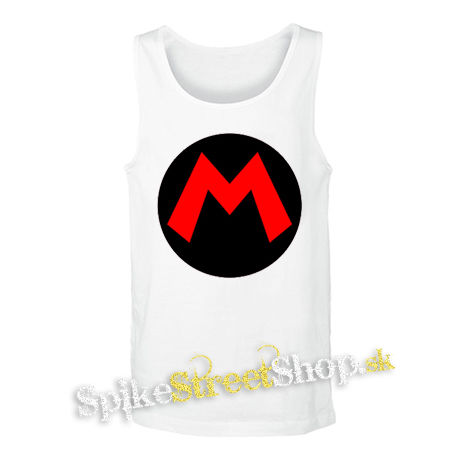 SUPER MARIO - Red Logo Crest - biele pánske tielko