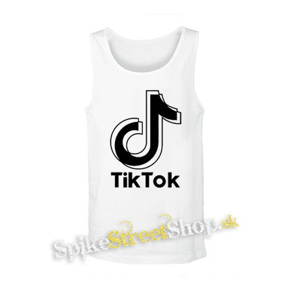 TIK TOK - Double Logo - biele pánske tielko