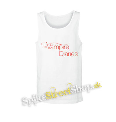 VAMPIRE DIARIES - Red Logo - biele pánske tielko