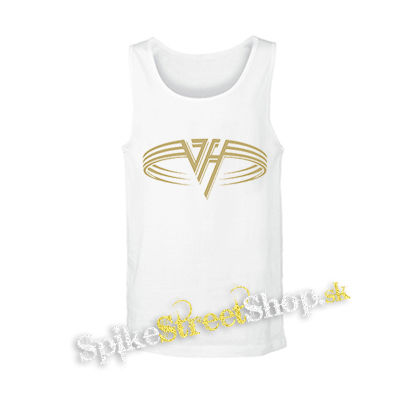 VAN HALEN - Logo Gold Circle - biele pánske tielko