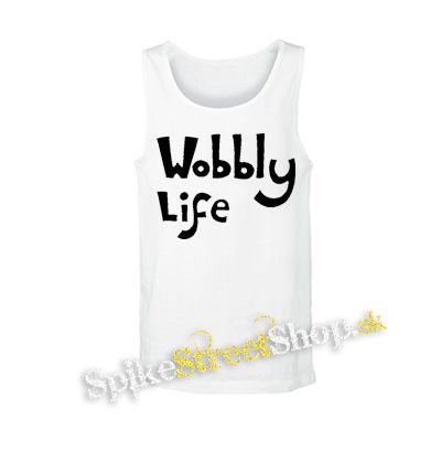 WOBBLY LIFE - Logo White - biele pánske tielko