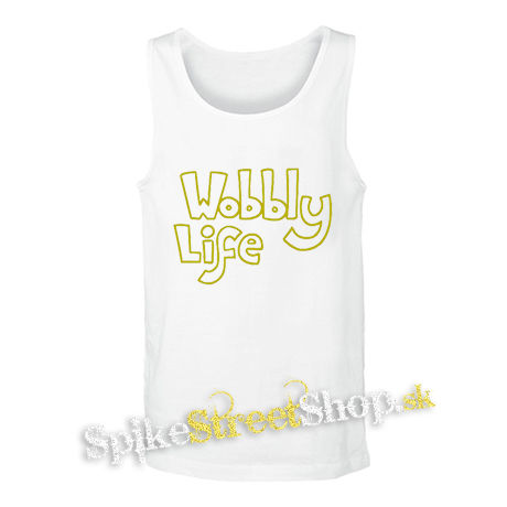 WOBBLY LIFE - Logo Yellow - biele pánske tielko