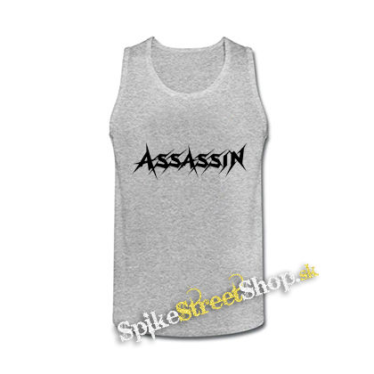 ASSASSIN - Logo Thrash Metal Band - šedé pánske tielko