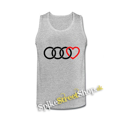 AUDI - Love - šedé pánske tielko